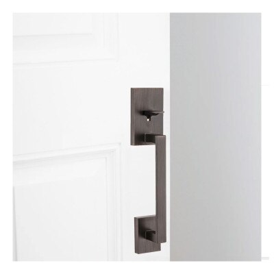 Kwikset San Clemente Handle with Halifax Lever, Square, Venetian Bronze